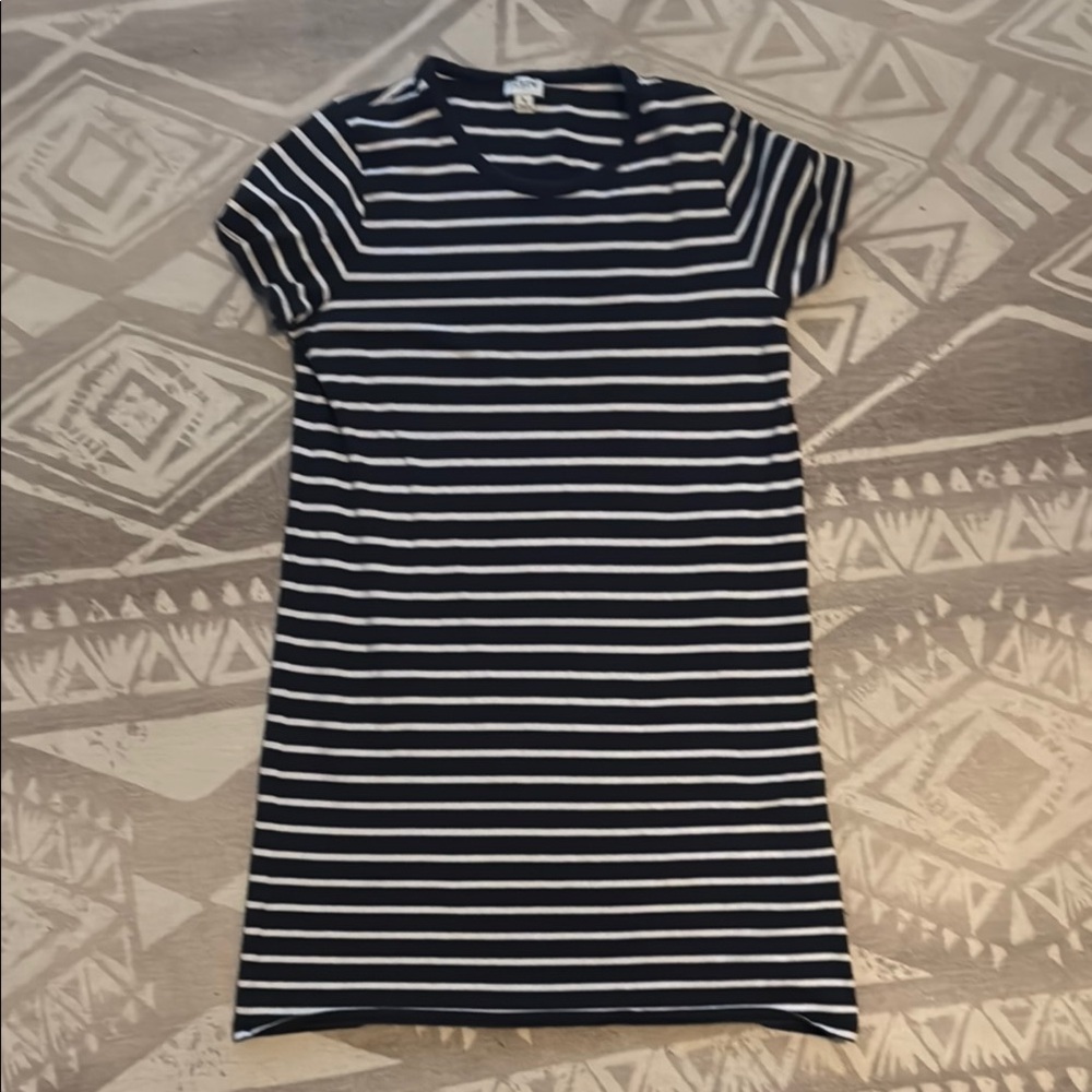 J. Crew Navy and White Striped Dress